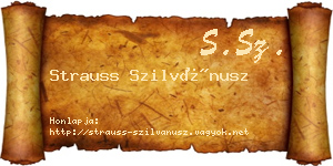 Strauss Szilvánusz névjegykártya